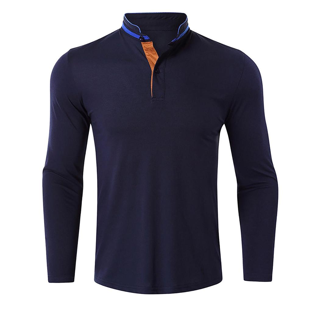 Men's Color Shirt Quick Dry Performance Long Sleeve Shirts Golf Shirt