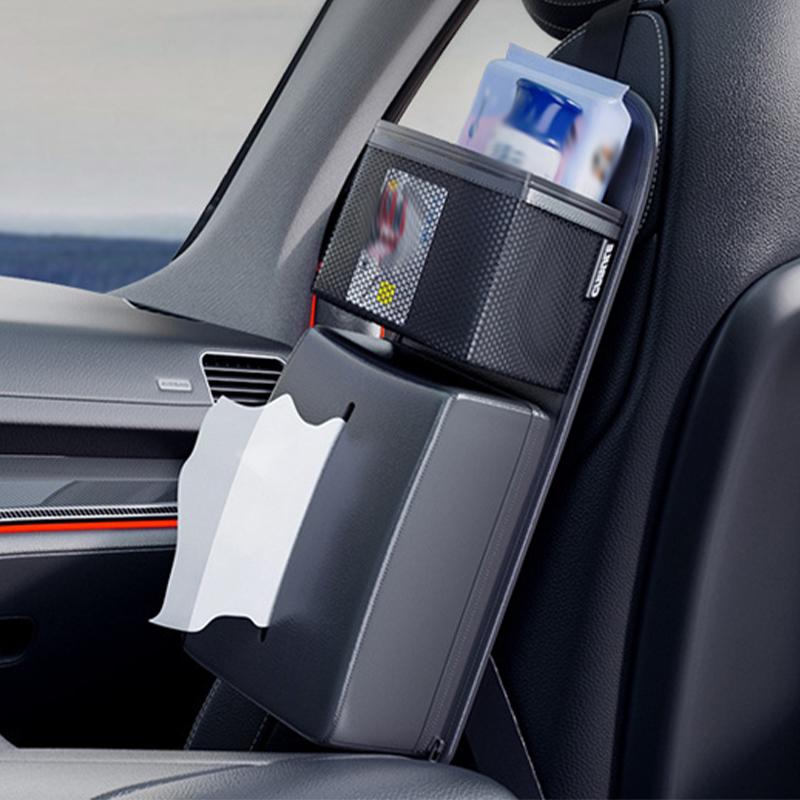 38x15cm Car Seat Side Leather Storage Bag Car Seat Hanging Bag Multi-Functional Tissue Phone Keys Organizer Auto Seat Box