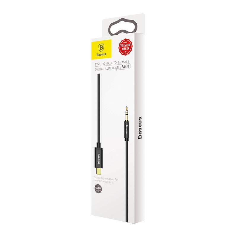 Kabel Audio Usb-C Do Mini Jack 3,5Mm Baseus Yiven 1.2M (Czarny)