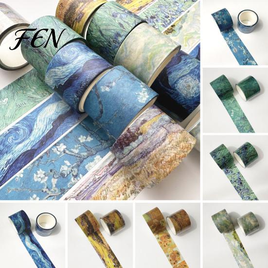 Craft Masking Tape Washi Tape, Oil Painting Decorative Artist Patterns Adhesive Creative Journaling for DIY Crafts, Junk Journal, Gift Wrapping,