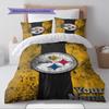 Naam Op Maat Pittsburgh Steelers Patroon Beddengoed Set Dekbedovertrek Kussensloop Huisdecoratie Cadeau (1 dekbedovertrek + 2 kussenslopen, zonder binnenkussen)
