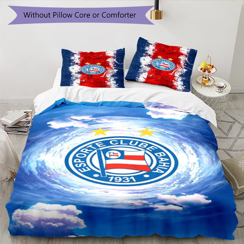 Esporte Clube Bahia Sports Club Emblem Printed Pattern Duvet Cover Set – includes 1 duvet cover and 2 matching pillowcases Bedroom Christmas gifts