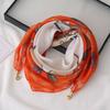Magnetic Buckle Silk Scarf Chiffon Square Scarf Fashion Headscarves  Spring