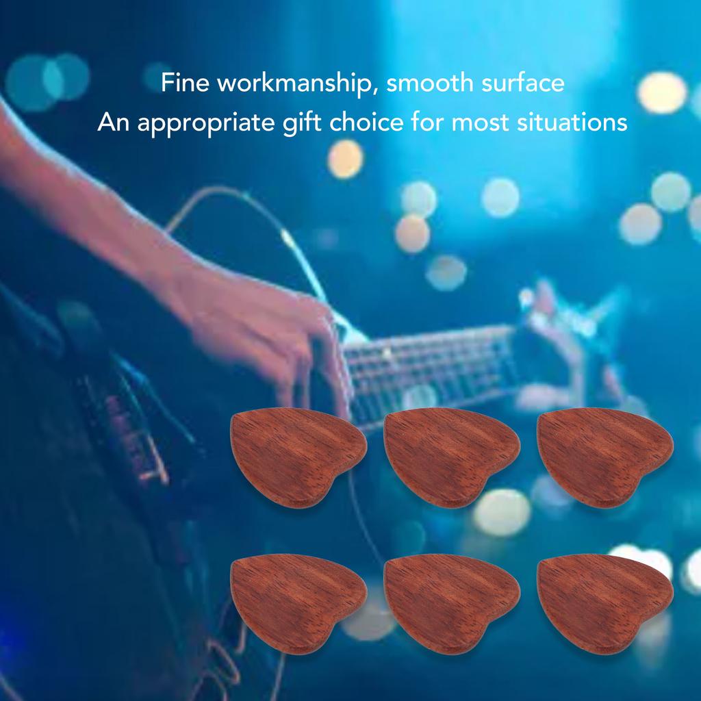 Guitars Accessories Wooden Guitar Pick Acoustic Guitar Pick Rosewood Hearted Shape Finger Guitar Pick