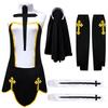 Halloween Nun Costume Role Play Outfit Stage Performance Womens Game Uniform