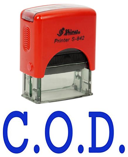 C.O.D Self Inking Rubber Stamp Office Stationary Custom Shiny Stamp