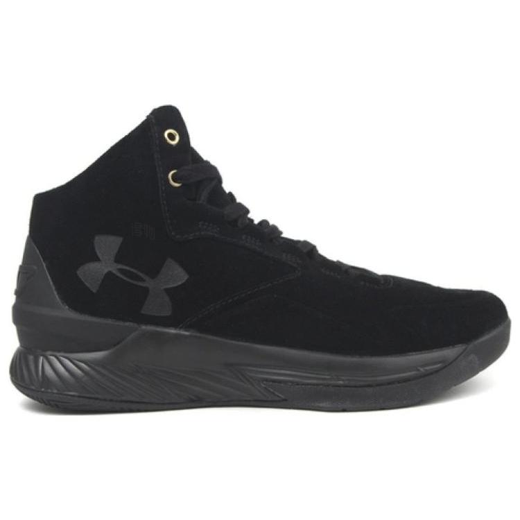 Under Armour Curry 1 Lux Mid Black Suede 1298701-001