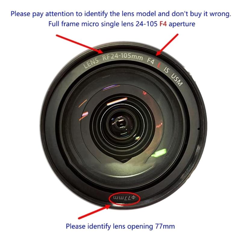 Lensdop met Zonnekap voor EW-83N 77mm Achterste Bloemblaadje voor Eosr R5 R6 RP RF24-105mm F4 L Is Lens