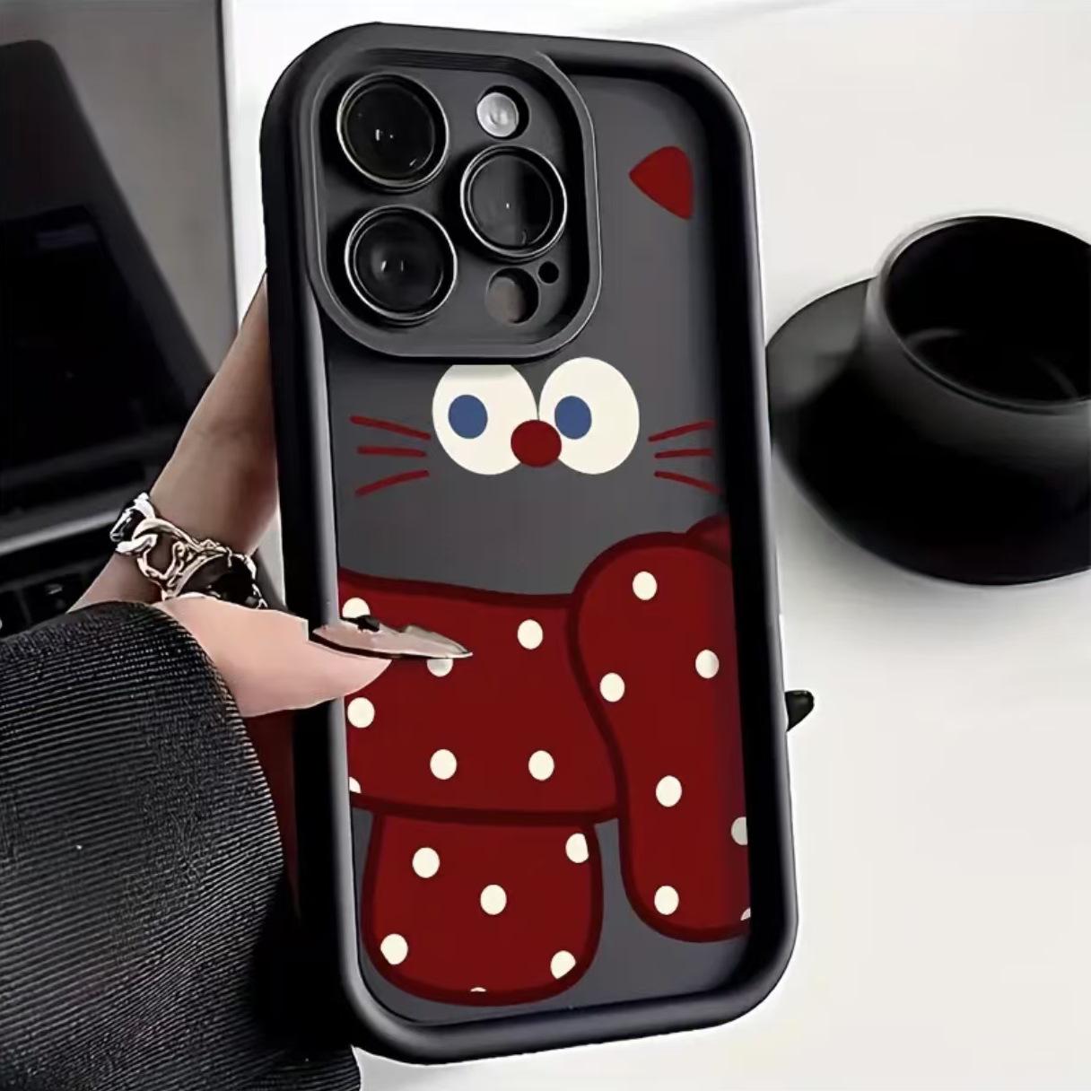 

Red Cat Phone Case for Apple iPhone 17 Pro Max/16/15/14/13/12 12 ProMax