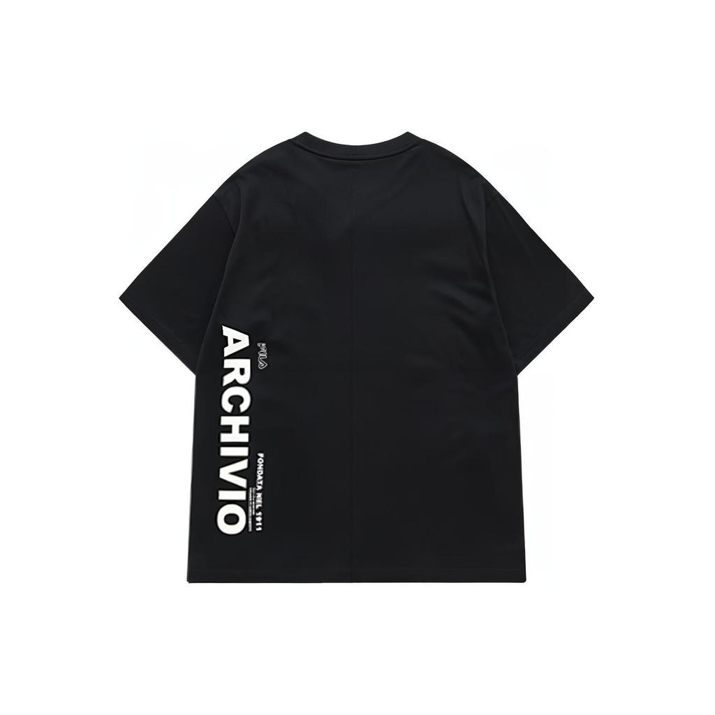 FILA T Shirts Men's Black Crew Neck Moderate Straight Fit F51M229105FBK