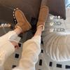 Fur integrated Sangpo snow boots platform cotton shoes fluffy shoes women's winter 2025 new piled thickened cotton short boots