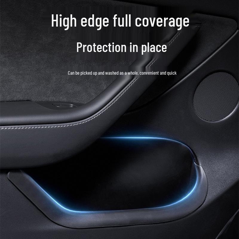 Fits Tesla Model Y/3 Refreshed, Full Wrap TPE Car Door Storage Box, Interior Accessory.