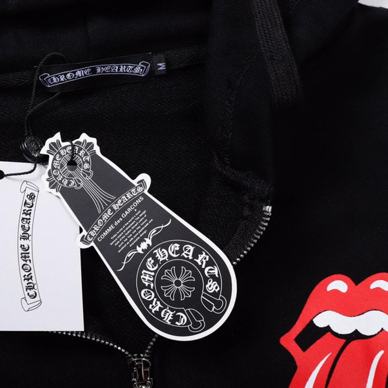 826 CHROME HEARTS 2025 Autumn and Winter New Plus Size Classic Style Logo Zipper Hooded Sweatshirt, Suitable for Couples To Wear