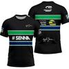 Nuova maglietta estiva sportiva casual traspirante a maniche corte da uomo e da donna 2025 con auto da corsa Ayrton Senna n. 12 stampata in 3D