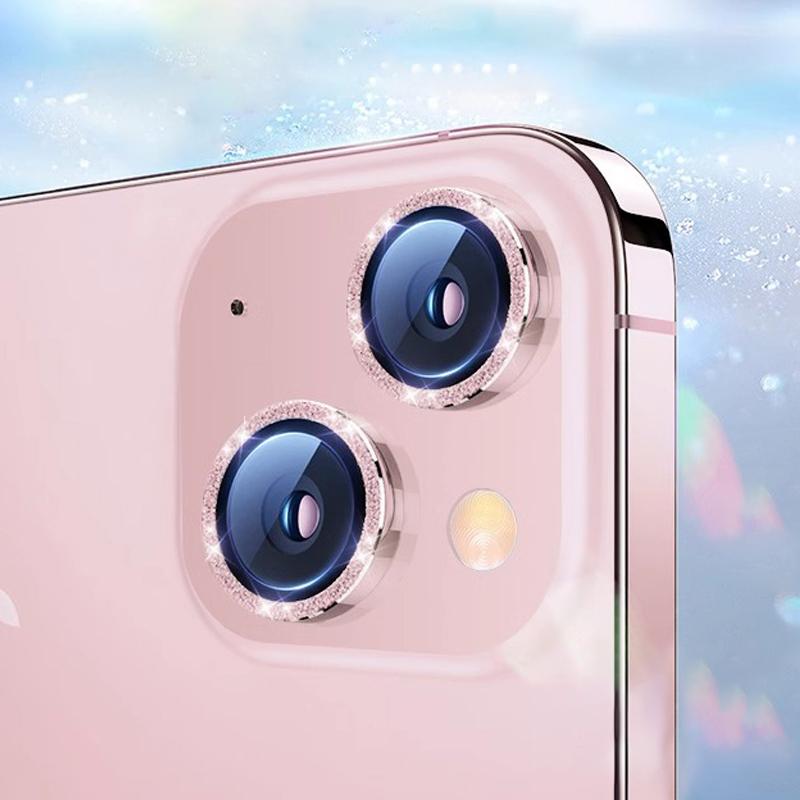 Vetro Protettivo Lente Fotocamera Diamantato di Lusso Per iPhone 16 15 14 Plus 13 12 Mini 11 Pro Max Pellicola Protettiva Lente Metallica Colorata