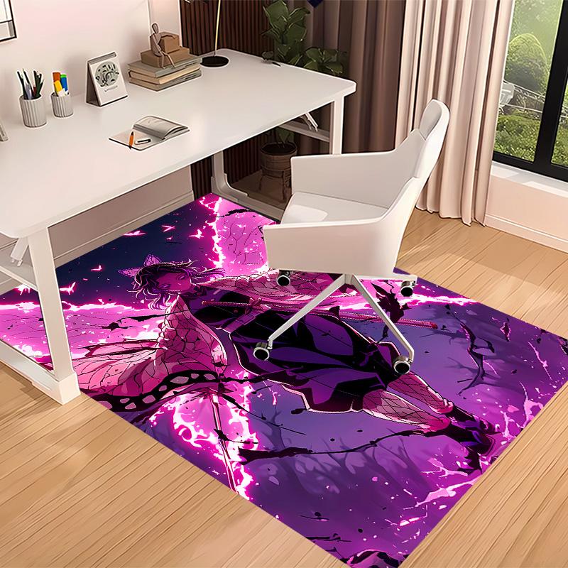 Demon Slayer Shinobu Kocho Printed Absorbent Washable Carpet, Non-Slip Bathroom Mats, Kitchen Rugs, Yoga Mat,Living Room Entrance, Camping Picnic Rugs