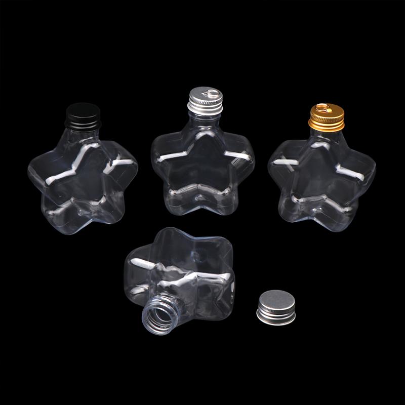 200Ml Cute Star Plastic Bottle Clear Milk Tea Coffee Bottle Transparent Drinking Bottle Water Cup Juicing Beverage Bottles