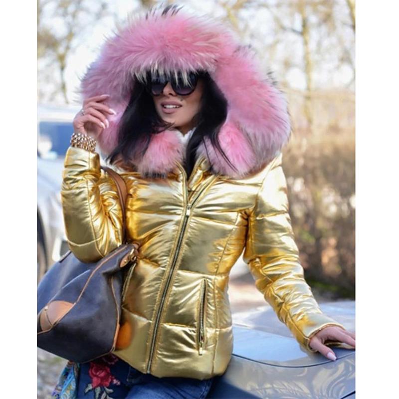 Parka Women Plus Size Coats Winter Down Clothes Faux Fur Hood Zipper Pocket Warm Parkas Jackets Woman Outdoor Outerwear
