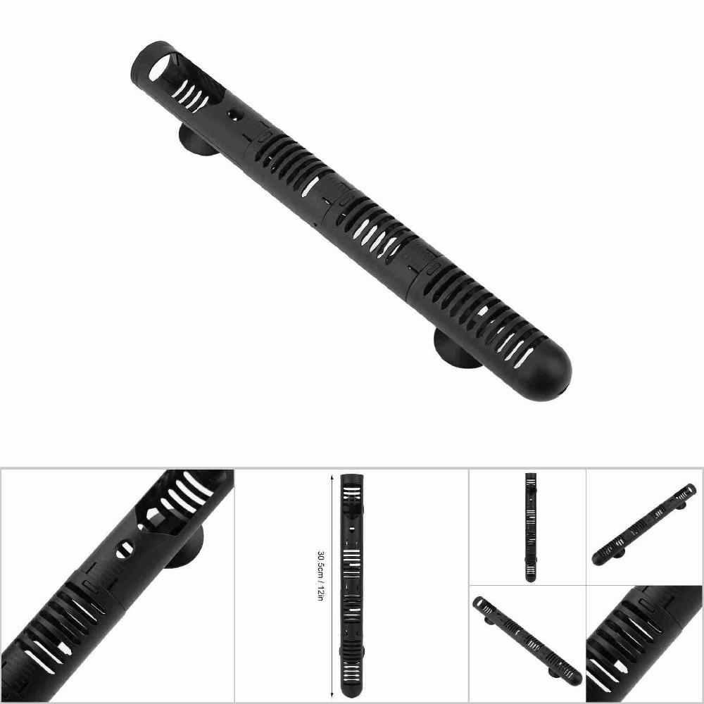 Protective Aquarium Heater Case Plastic Construction Detachable Cover Detachable Heater Cover Suction Cups Included Black
