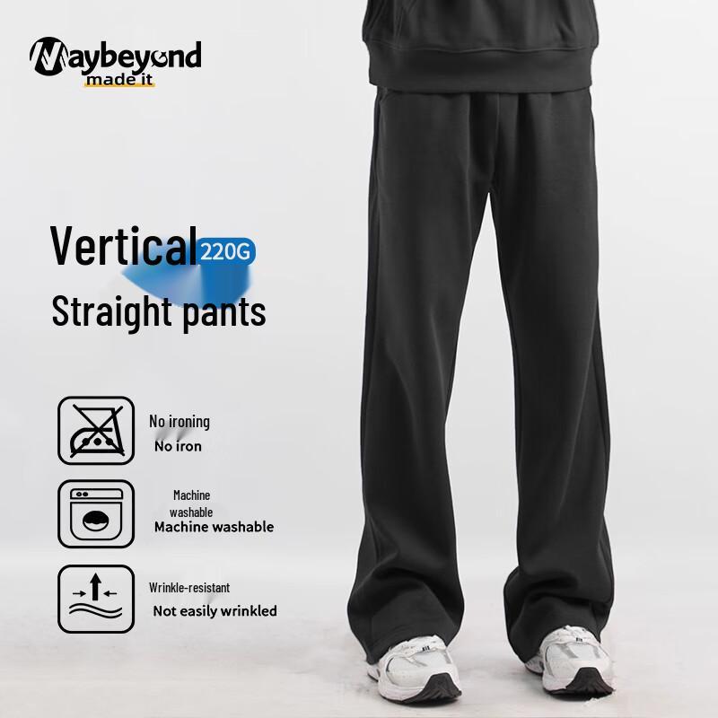 

MAYBEYOND Men s Loose Fit Straight Leg Casual Trousers M