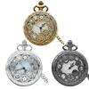Steampunk Vintage Hohlrad Quarz Taschenuhr Halskette Anhänger Uhr Kette Herren Damen Geschenke