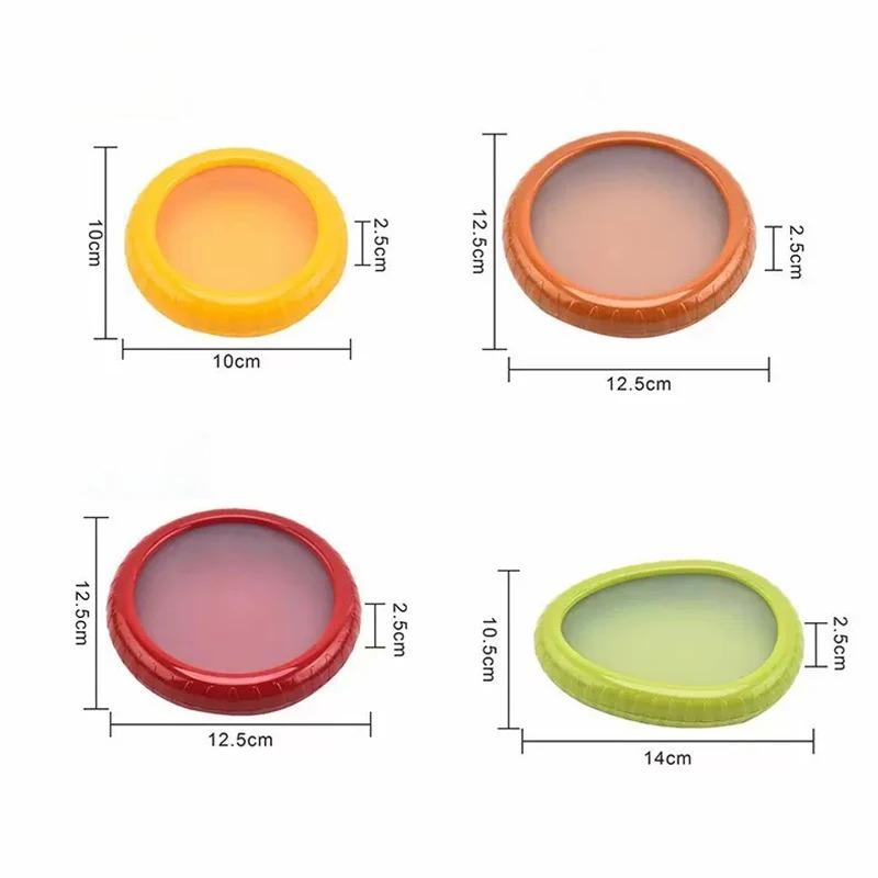 4Pcs Set Fruit Preservation Box Silicone Film Food Box Sealed Mini Refrigerator for Storage Vegetable Avocado Lemon Storage Box