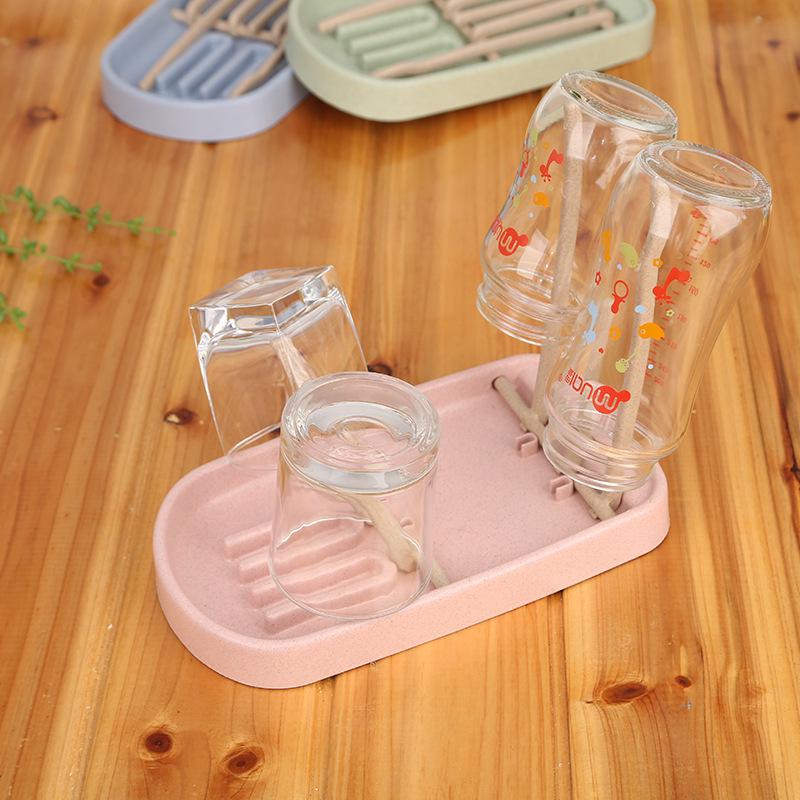 Wheat Straw Baby Bottle & Nipple Drying Rack Cup Holder
