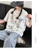 Girls' short sleeved T-shirt and long pants set for summer 2026, new trendy children's fashion, girls' checkered pants for summer wear