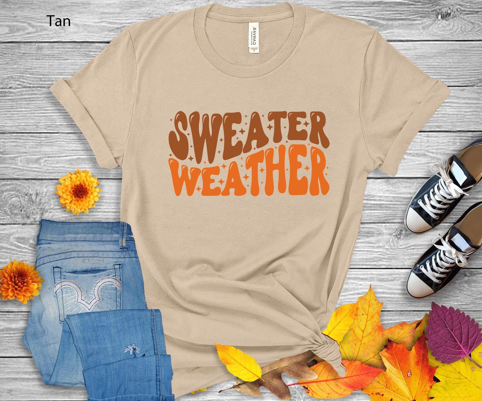 Sweater Weather T-Shirt | Retro Autumn Tee 3XL