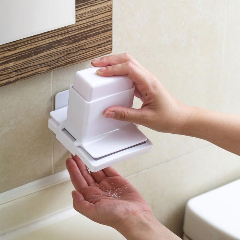 Bathroom Soap Grinder Wall Mounted Soap Holder with Presses Box Hollowed Bottom Soap Case for Shower Kitchen Draining Rack