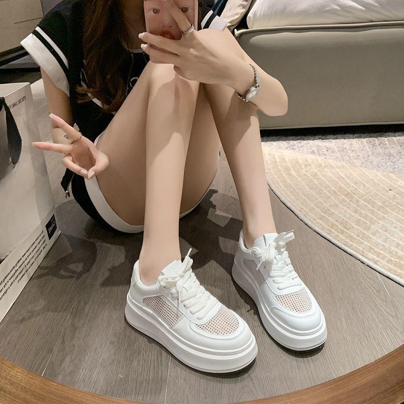 Summer Breathable Mesh White Shoes New Soft Bottom Dad Shoes round Head Fashion All-Match Deodorant