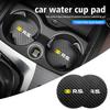 Carbon Fiber Car Coaster Non-slip Water Cup Holder Insert Mat For Renault Arkana Captur Twingo Talisman RS Line Logan Duster R111