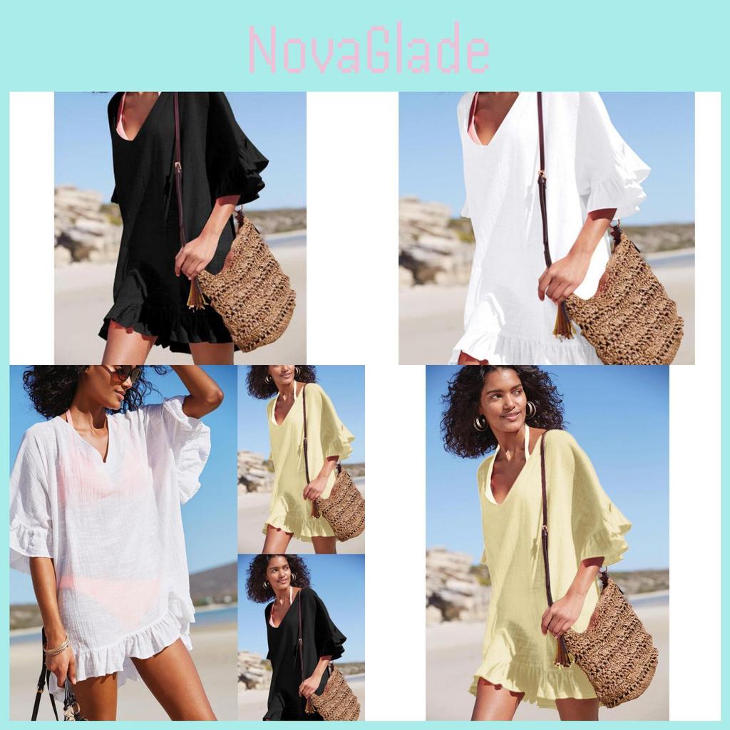 Beach Cover Up Dress With Tencel Blend Fabric For Summer Vacation Wear