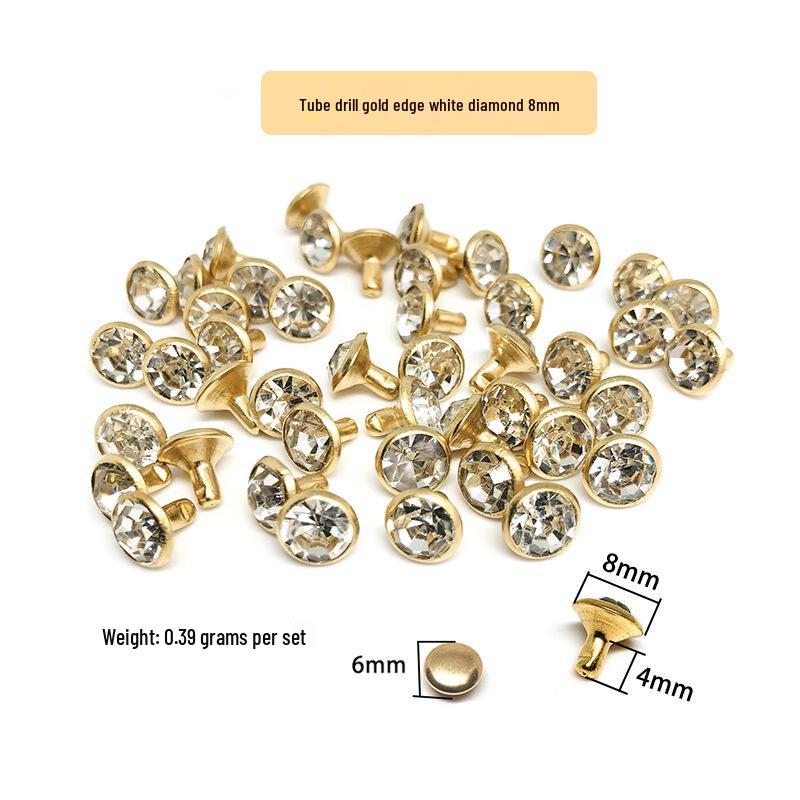 Spot Sale: Multi-Faceted Rivet with Rhinestones for Clothing, Bags, and Accessories - Pointed Bottom Glass Crystal Decor