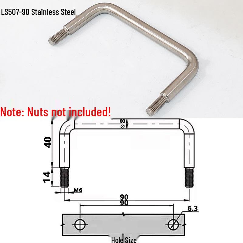 304 Stainless Steel External Threaded Handle for Electric Cabinets and Chassis