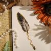 Metal Chain Feather Bookmark Page Clip Pendant Bookmark Aesthetic Vintage Book Clip  Book Lovers