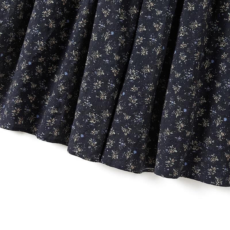 Women's Retro High-Waisted A-Line Floral Midi Skirt