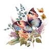 Bathroom Flower Toilet Art Wall Stickers DIY Removable Butterfly Wall Decals Self-Adhesive Wall Wallpaper Bedroom Home Decor