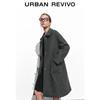 UR Women's Winter Lapel Bowknot Wool Blend Long Coat