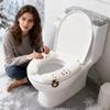 Toilet Seat Cover Pads 1-Pair Adhesive Washable Soft Plush Bathroom Toilet Seat Warmer Pads For Winter Cold Weather Home RV