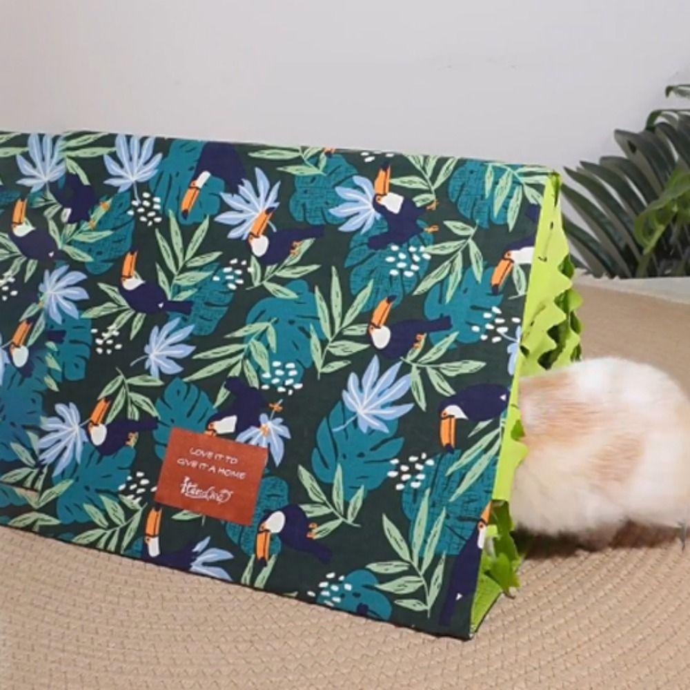 Breathable Guinea Pig Nest Parrot Pattern Hamster Triangle Tunnel  for Guinea Pig Golden Bear
