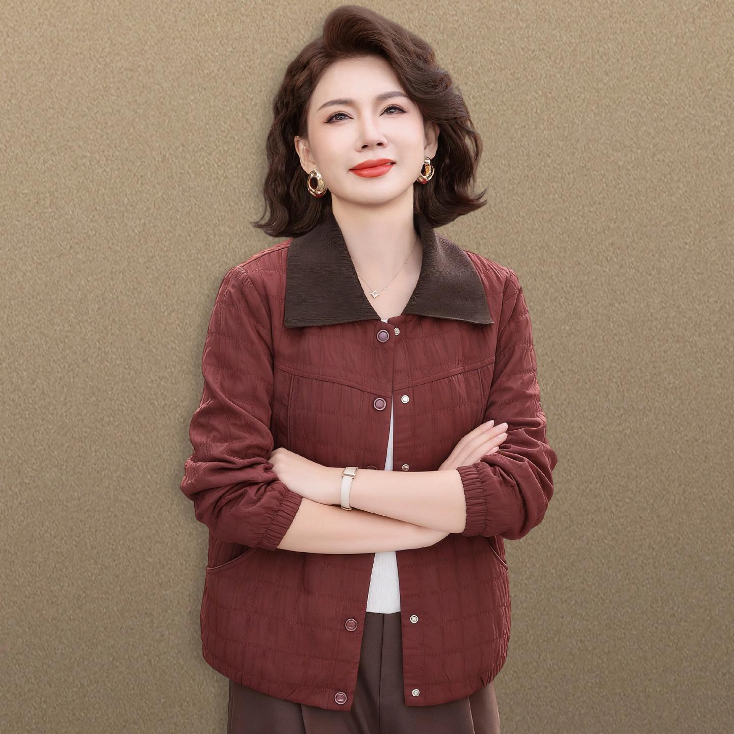 Mother s Day 2026 Stylish Lapel Jacket for Petite Women - Spring Fashion for Middle-Aged & Elderly XL (Suggested for 106-115 lbs)