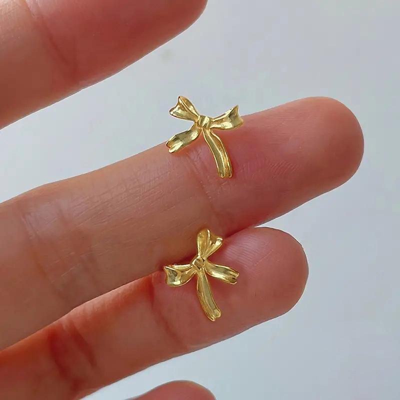 

1 Pair of Bow Earrings Fashion Accessories for Everyday Wear with Elegant Jewelry золотой