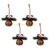 92MF 4PCS Christmas Bells Ornament Weatherproof Iron Bells Decorations for Door Window