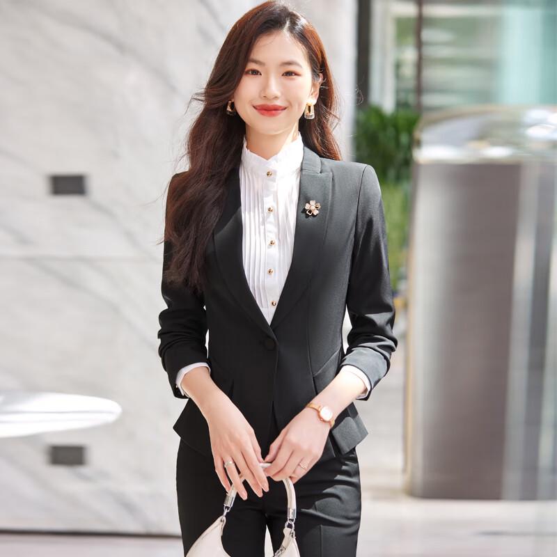 Troloman Women's Slim Fit Professional Suit Set