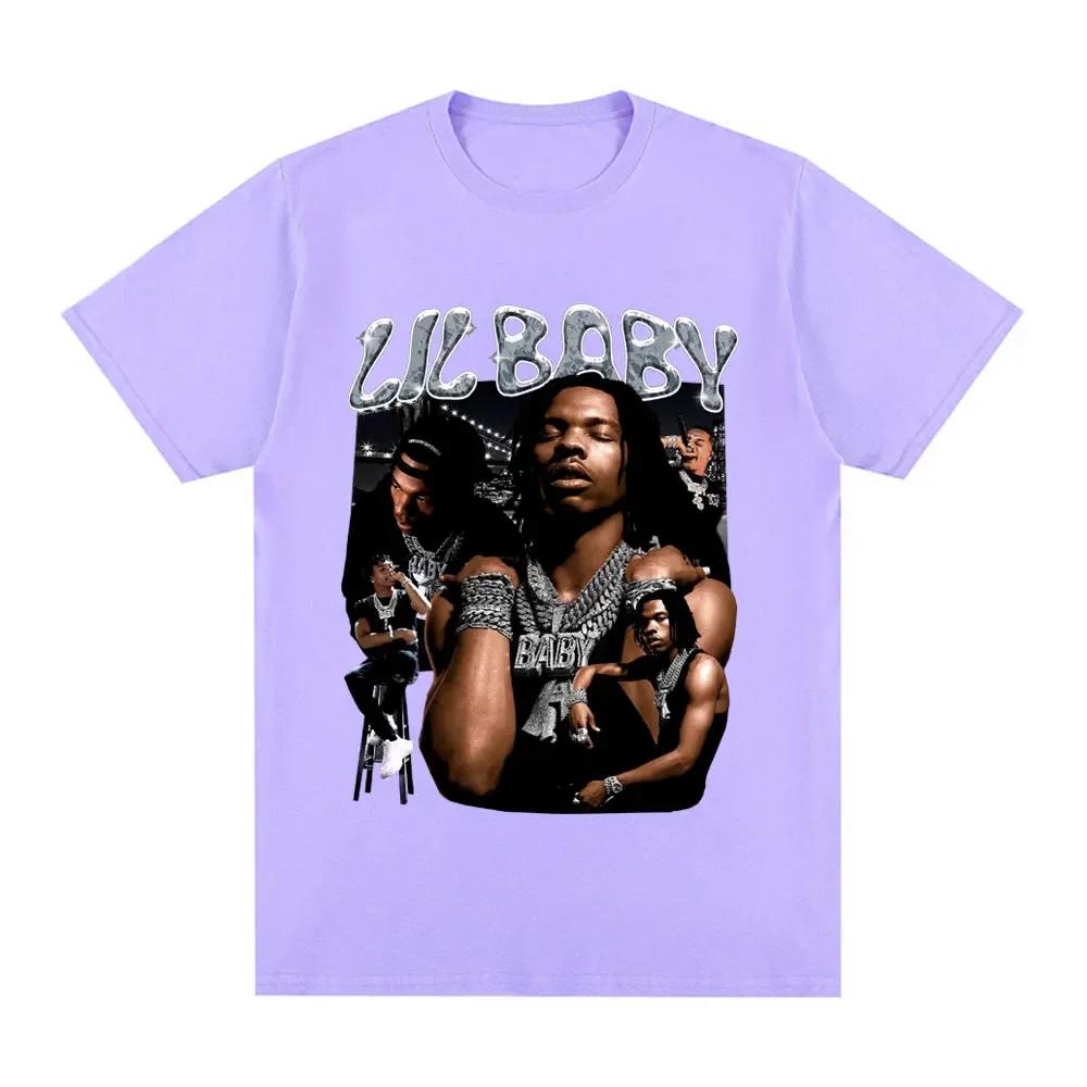 Hip Hop Rapper Lil Baby T Shirt Vintage Unisex Graphic Tee Shirt Oversized Cotton Casual Short Sleeve Oversized Tshirts Streetwear