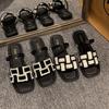 Flat-soled sandals for women's summer outer wear temperament with skirts, new versatile cool slippers for women