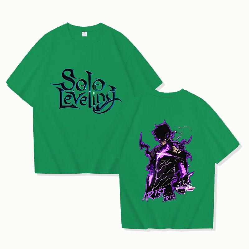 New Anime Solo Leveling T Shirt Unisex Short Sleeve O Neck Summer Casual Funny Sung Jin Woo Printing T-shirt Top Tee