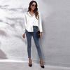 Bluze de primăvară Vintage pentru femei Top elegant 2022 Bluză din satin Bluză casual cu guler răsturnat cu mânecă lungă, fundă, bluză lejeră