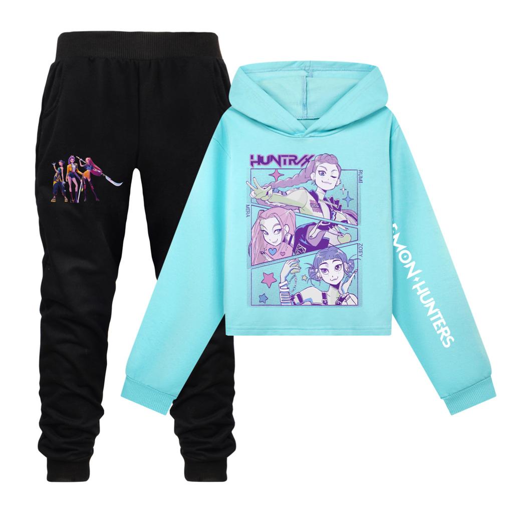Children's Hooded Top And Pants Two-piece Tracksuit Set Long-sleeved Printed Clothing Set
